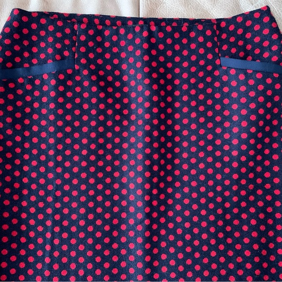Talbots Blue & Red Polka Dot Skirt - Picture 2 of 5